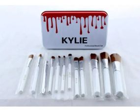 Профессиональный набор кистей для макияжа Kylie Jenner Make-up brush Gold set 12 шт