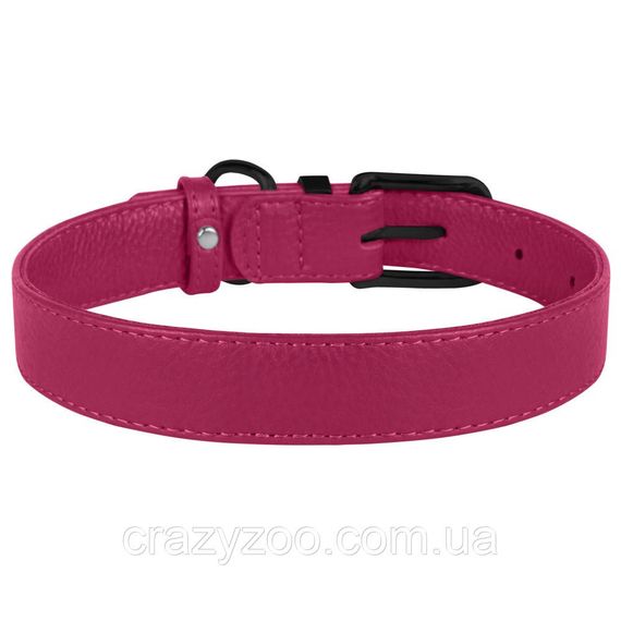 Ошейник для собак BronzeDog Premium кожаный розовый 2х30-39 см 42047/T | Зображення 1