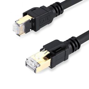 Патч-корд литой VEGGIEG,CCA,SFTP,RJ45,Cat.8.0.5m,черный