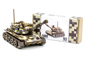Конструктор 162-0074"Танк" дерев'яний, 162 дет.,р.33x16 см PuzzleOK