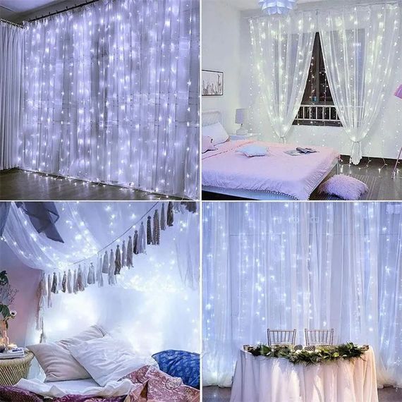 Світлодіодна гірлянда-штора Сіточка 2х2м, 240 LED, білий теплий XPRO (234564364_429) | Зображення 2