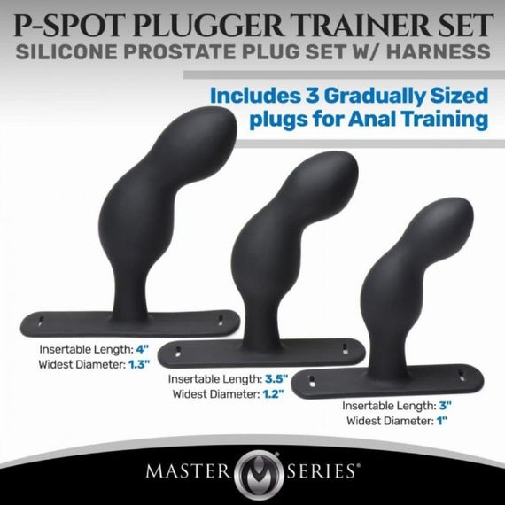 Набор для стимуляции простаты Master Series P-Spot Plugger Trainer Set, черный Sex Aura | Зображення 5