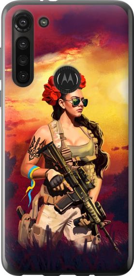 Чехол на Motorola G8 Power Украинка с оружием "5316u-1940-17620"