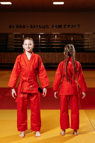 Червоне дитяче кімоно для дівчаток, грепплінг, TM BUDOGI, зріст 140 см, щільність 350 гр/м.кв. | Зображення 4