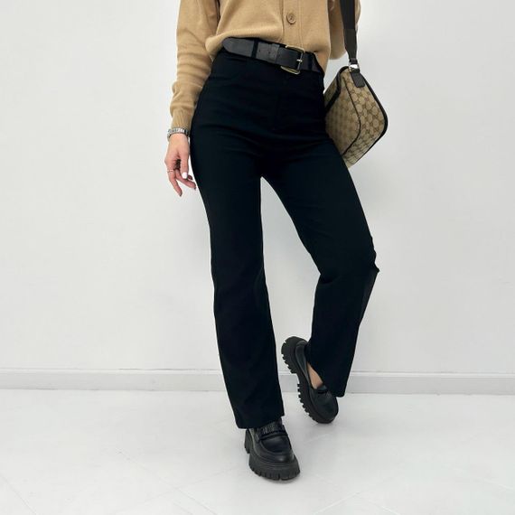 Женские широкие брюки палаццо из джинс-бенгалдина GF01698 цвет черный, размер 42 | Зображення 4