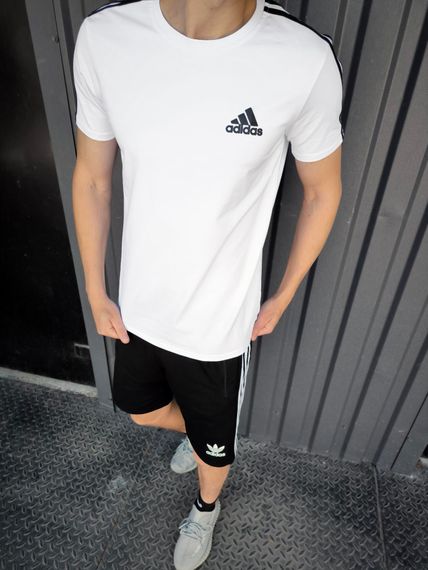 Літній чоловічий комплект Adidas футболка + шорти +бананка