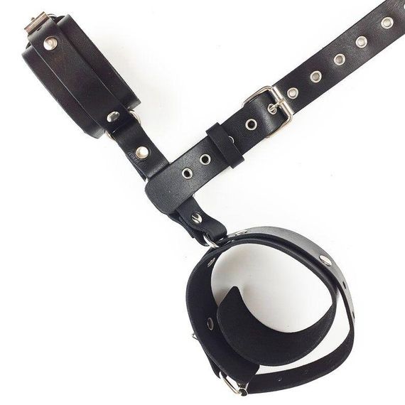 Фиксаторы для шеи и рук Art of Sex - Bondage Set из натуральной кожи, цвет черный Sex Aura | Зображення 4