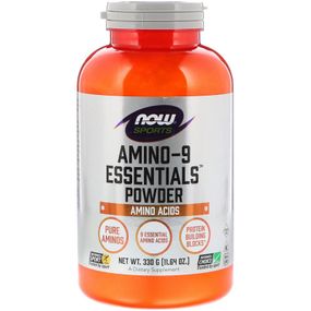 Амінокислоти в спорті, Amino-9 Essentials, Now Foods, Sports, порошок, 330 г