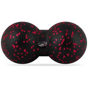 Масажний м'яч подвійний Паверплей PP-4352 Epp foam peanut ball (d8*16cm.) Чорно/Червоний