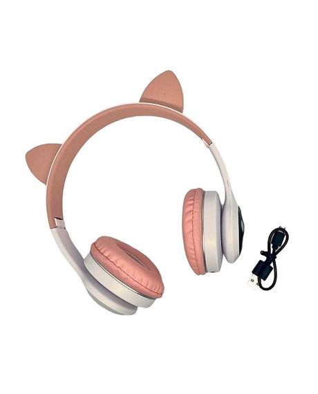 Навушники бездротові Cat Ear VZV-23M Bluetooth з RGB підсвіткою і котячими вушками Рожеві | Зображення 1