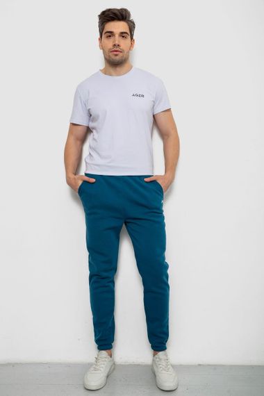 Спортивные штаны мужские на флисе, цвет изумрудный, 238R57256 | Зображення 1