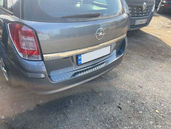 Накладка на задний бампер OmsaLine глянец (SW, нерж) для Opel Astra H 2004-2013 гг. | Зображення 1