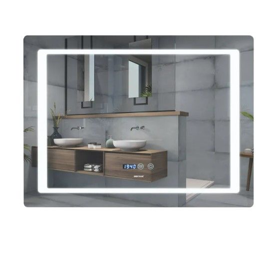 Дзеркало Mixxus Style MR03-70x50 (годинник, LED-підсвічування, антизапотівання) (MI6006)