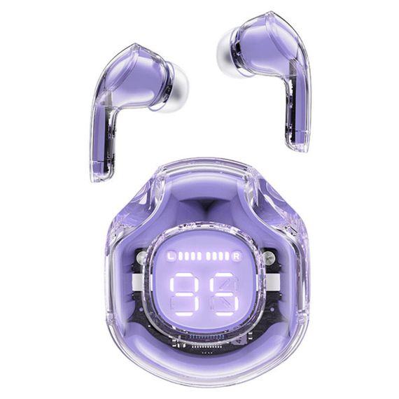 Навушники бездротові Bluetooth ACEFAST T8 Crystal color (2) bluetooth earbuds Alfalfa Purple