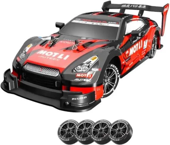 Машинка на радіоуправлінні Nissan Motli 1:16, чорна-червона – дрифт-кар 4WD, до 30 км/год | Зображення 5