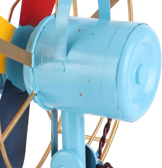 Винтажный настольный вентилятор антикварный цветной металлический, стильный старинный ретро декор для дома | Зображення 7