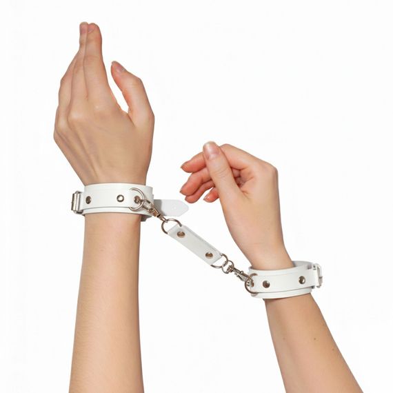Наручники із натуральної шкіри Art of Sex - Eva, колір білий | Зображення 2