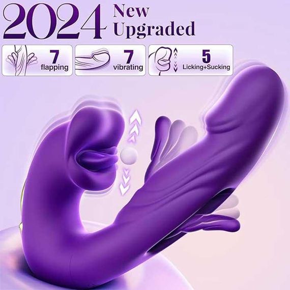 Вібратор 3в1 Pretty Love Night Lover 19 режимів фіолетовий | Зображення 1