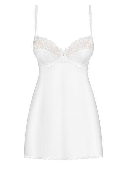 Рубашка Obsessive 871-CHE-2 white S/M | Зображення 1