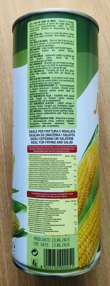 Олія кукурудзяна Vesuvio Mais Corn Oil, 1 л, ж/б, Італія, для смаження та салатів | Зображення 1