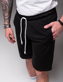 Мужские классические шорты трикотажные с карманами RA2246  цвет черный, размер XL