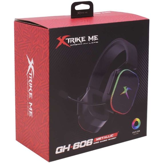 Ігрова гарнітура XTRIKE ME GH-606  XBOX/PS/PC, USB+3,5 мм, статичне RGB, кабель 2м, чорна