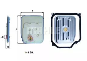 Фільтр оливний АКПП VW GOLF III, IV 91-, SKODA OCTAVIA 96- з прокладкою, MAHLE/KNECHT (HX147KIT1)