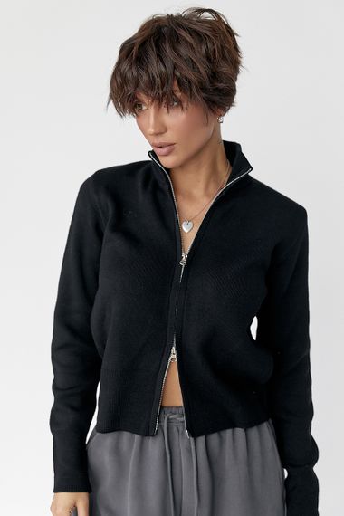 Трикотажний жіночий кардиган - чорний цвет, ONE SIZE (є розміри)