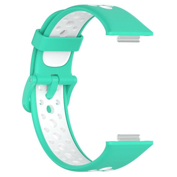 Силиконовый ремешок Primolux Perfor Classic для смарт-часов Huawei Watch Fit 2 - Mint&White | Зображення 2