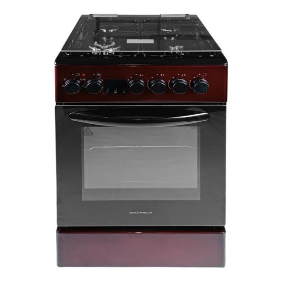 Плита газоэлектрическая Grunhelm FG5612BU Бургунди | Зображення 1