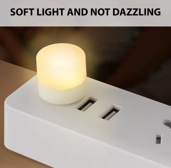 Портативная USB светодиодная лампа-ночник с теплым (3000 К) светом, работает от Power Bank и др. гаджетов 5В | Зображення 8