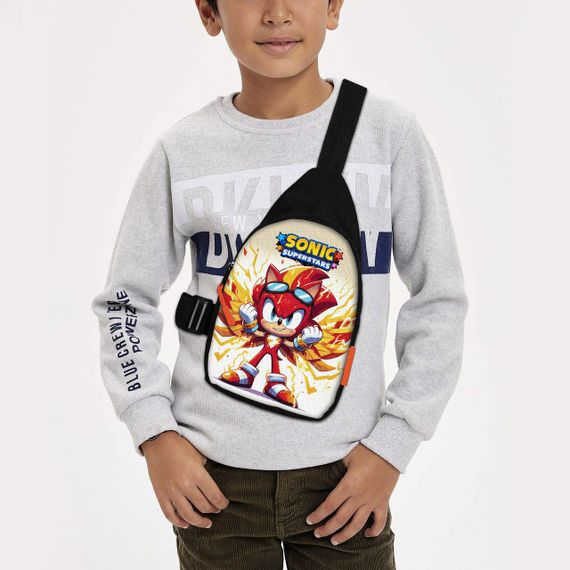 Сумка через плече дитяча Супер Сонік 29х17 см сумка слінг для хлопчика (02201)