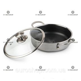 Кастрюля сотейник Edenberg EB-13078 4,0 л, 28 см, нержавеющая сталь, антипригарное покрытие, индукционное дно