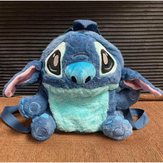 Дитячий плюшевий рюкзак «Стич» з двома відділеннями зі штучного хутра 23 × 19 × 15 см, синій | Зображення 1