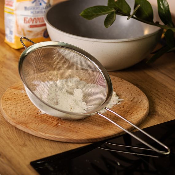 Сито дуршлаг с ручкой 20 см мелкоячеистая сетка из нержавеющей стали HP-19-13 | Зображення 4