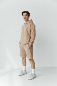 Чоловічий костюм худі з шортами колір мокко р.XL 438377