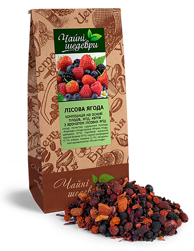 Фруктовый заварной чай Лесная ягода ТМ "Чайные шедевры", 500г на основе суданской розы Каркаде