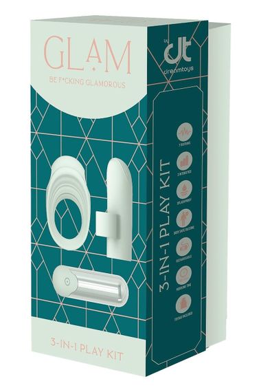 Ерекционное кольцо с вибропулей и вибратор на пальчик Dream Toys GLAM мятный sexstyle | Зображення 10