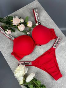 Комплект Victoria's Secret 2402 Push-Up Bra червоний