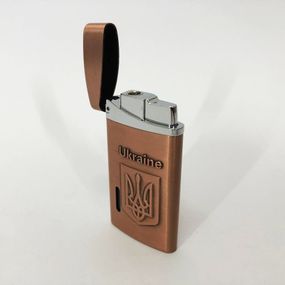 Турбо запальничка, кишенькова запальничка "Ukraine" 325. OU-941 Колір: бронзовий
