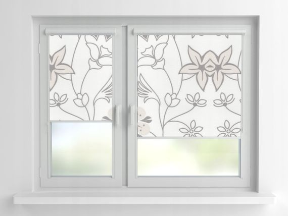 Рулонная штора Rolets Цветы 2-52731-450 45x170 см закрытого типа Белая