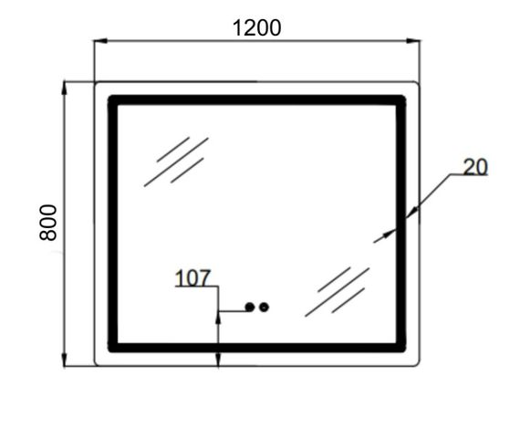 Дзеркало Qtap Mideya (MI2) прямокутне з LED-підсвічуванням Touch QT2078F12080 | Зображення 1
