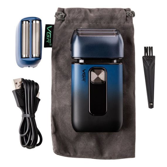 Електробритва-шейвер VGR V-362 синій чоловіча професійна для сухого гоління з триммером | Зображення 4