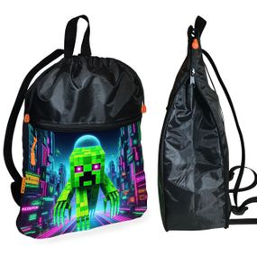 Рюкзак-мішок для взуття, спортивної форми Майнкрафт «Minecraft» дитяча сумка для змінки з розширювачем (01296)