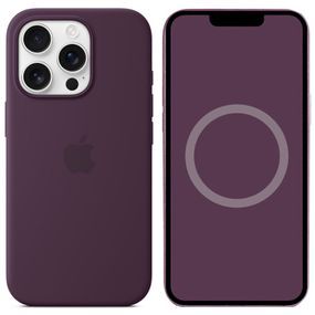 Чехол Silicone case (AAA) full with Magsafe and Animation для Apple iPhone 16 Pro (6.3") Plum