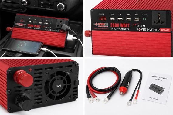 Инвертор 5 CORE UN-3058 2500W 12V • Преобразователь напряжения 5 CORE UN-3058 12V-220V 1100 Вт с USB и модифицированной синусоидой | Зображення 4