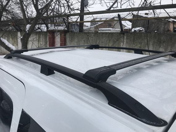 Перемички на рейлінги під ключ (2 шт) до 110 см, Чорний для Renault Kangoo 2008-2020 рр