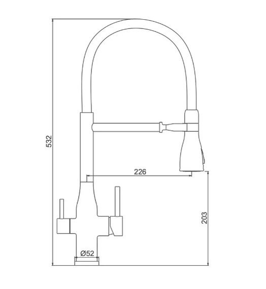 Змішувач для кухні Gappo з виходом для питної води, з гнучким виливом G4399-75 | Зображення 1