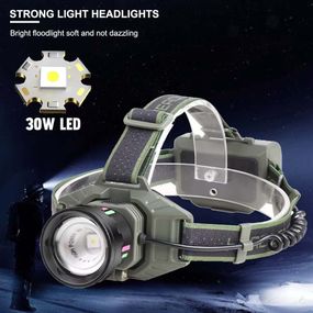 Фонарь налобный 8098-TG 2x18650 DR-36