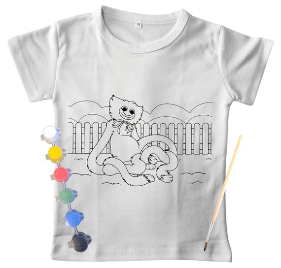 Детский набор для творчества Футболка раскраска "Любимая Игрушка" белая 122